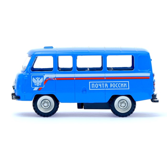 Машина металлическая "Микроавтобус почта", инерционная, масштаб 1:43