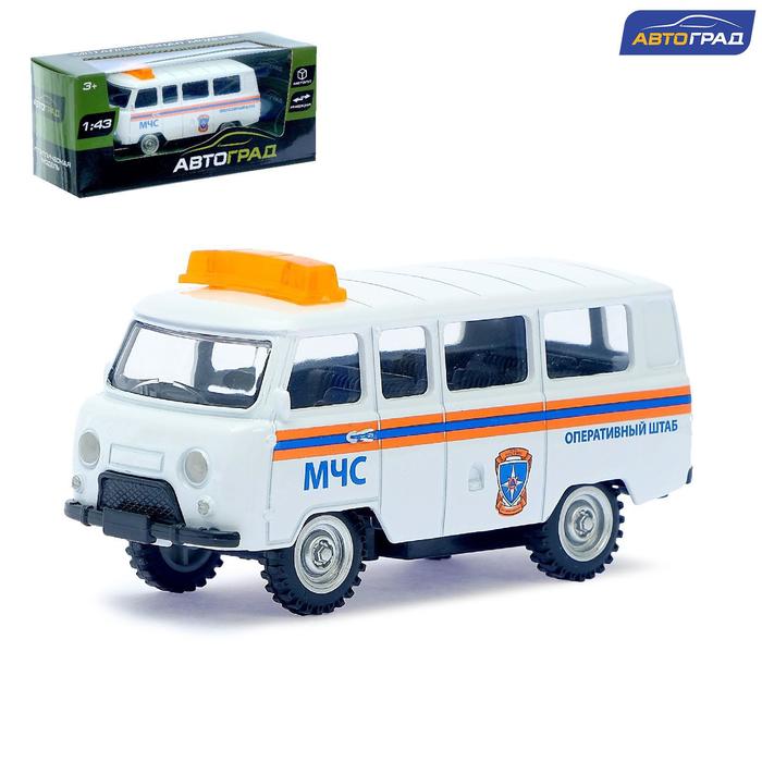 Машина металлическая "Микроавтобус МЧС", инерционная, масштаб 1:43