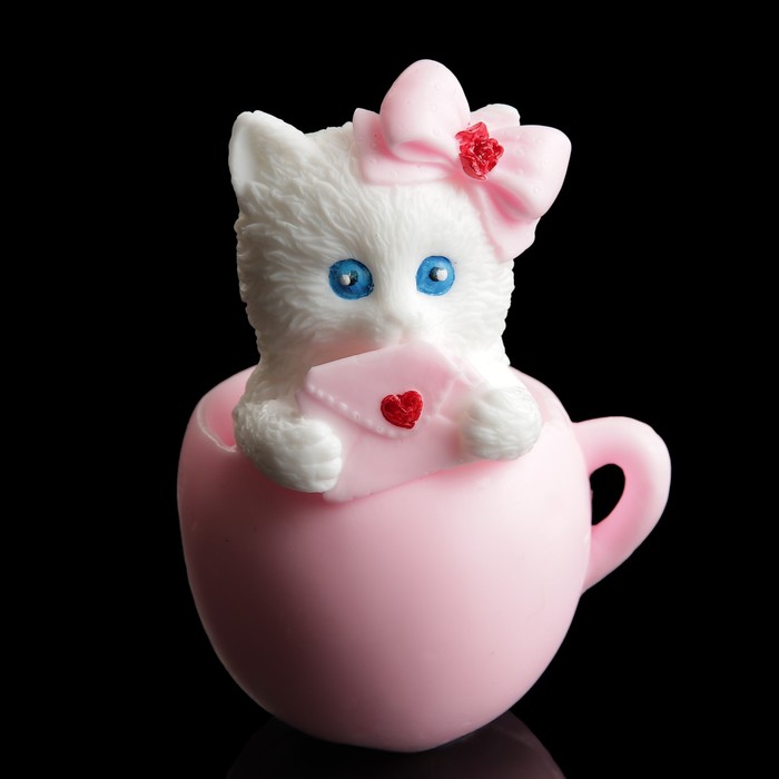 Мыло фигурное "Кошечка в чашке" 235 г