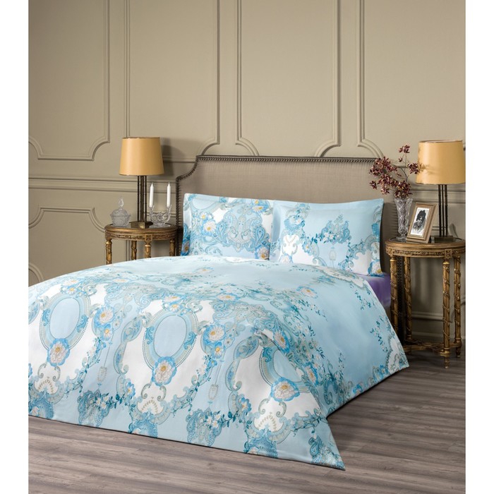 КПБ ДЖАРДИНИ  дуэт, 230×250 см, 145×200 см-2 шт., 50×70 см-2 шт., голубой