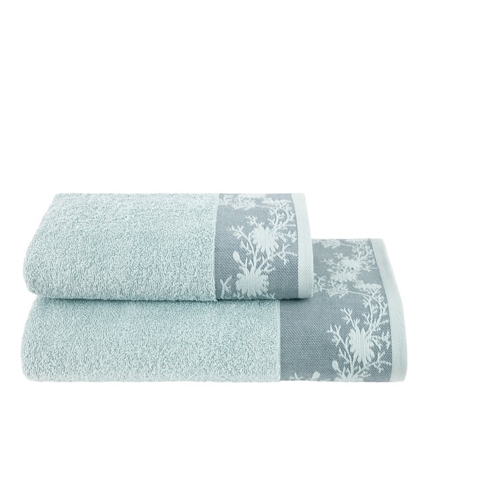 Полотенце ФЛОРАЛ, размер 70×140 см, светло-бирюзовый