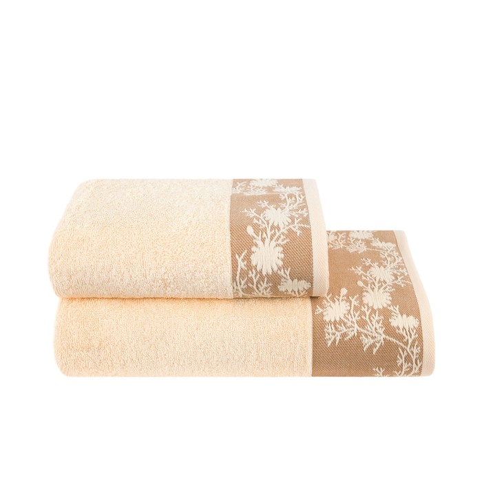 Полотенце ФЛОРАЛ, размер 50×100 см, светло-желтый