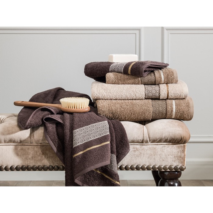 Полотенце ФЛЕЧЕР, размер 50×100 см, бежевый