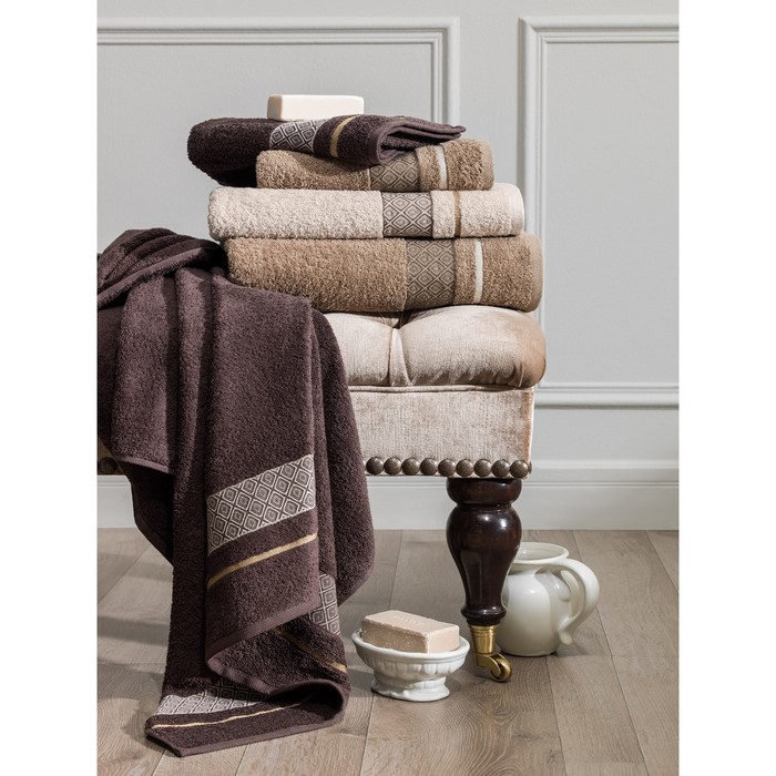 Полотенце ФЛЕЧЕР, размер 50×100 см, темно-коричневый