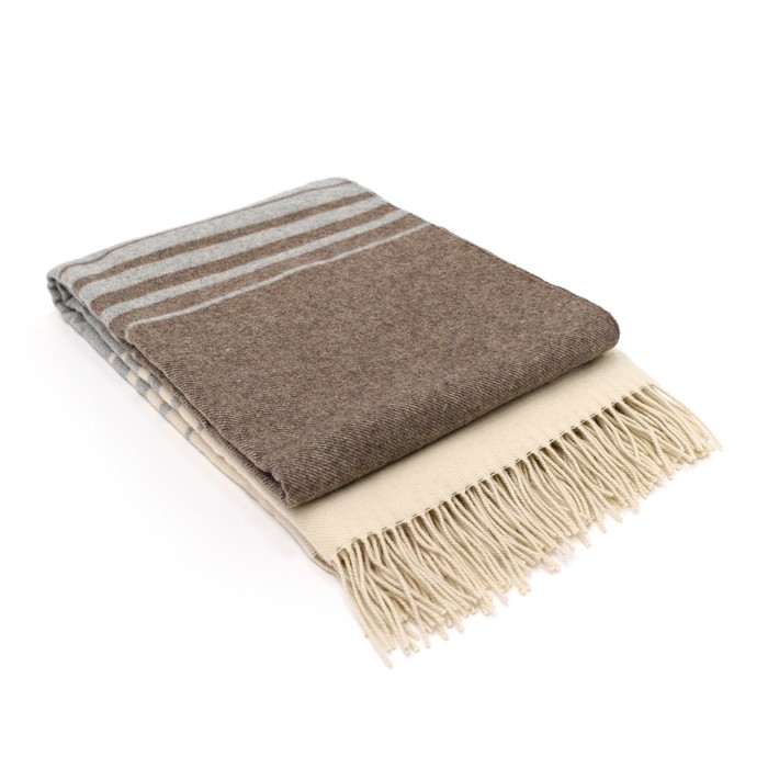 Плед ТОРИ, размер 140×200 см, белый/серый/темно-серый