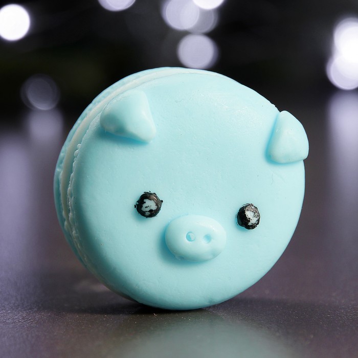 Мыло фигурное "Свинка-макарон" голубая 45гр