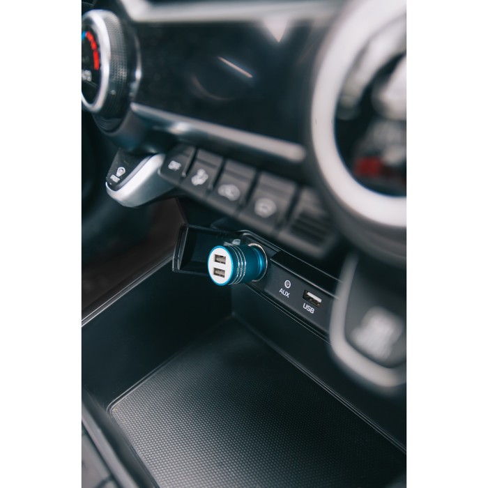 Автомобильное зарядное устройство TORSO, с аварийным наконечником, USB 1.0 А; 2.1 А, МИКС