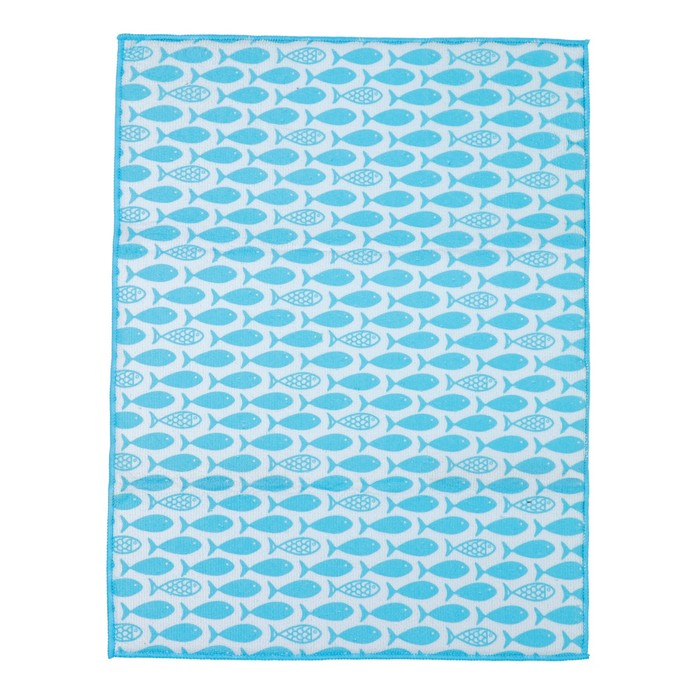 Коврик для сушки посуды 38х51 см "Рыбки", микрофибра