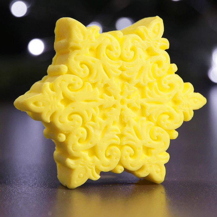 Мыло фигурное "Снежинка" желтая 80гр