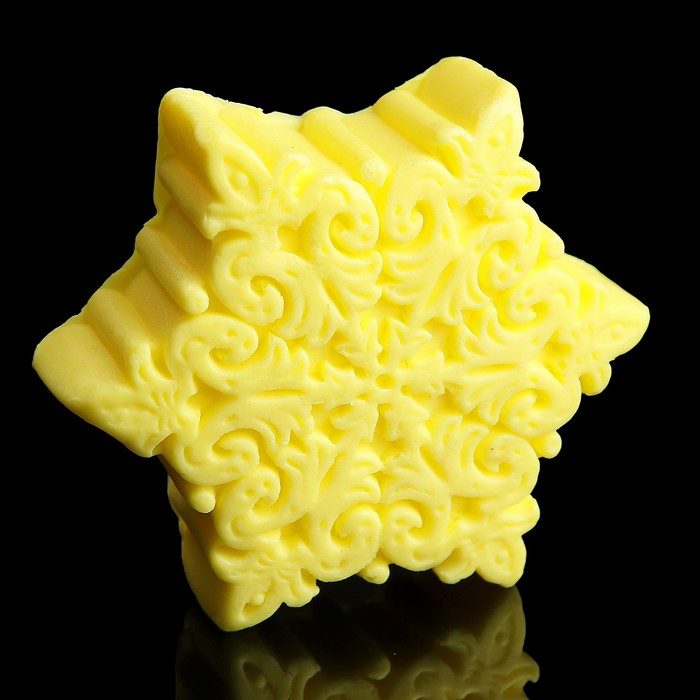 Мыло фигурное "Снежинка" желтая 80гр