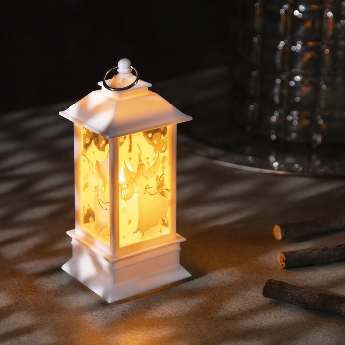 фото Фигура световая "белый фонарик", 13х5.5х5.5 см, от батареек (в компл.), т/белый luazon lighting