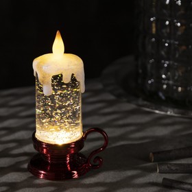 Светодиодная фигура «Красная свеча» 7 × 15 × 7 см, пластик, батарейки AG13х3, свечение тёплое белое Ош