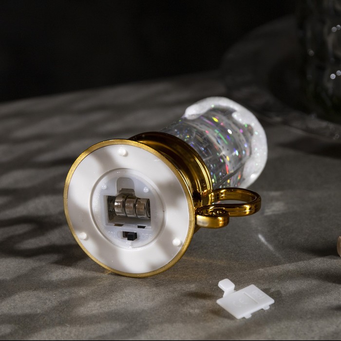 Фигура световая "Свеча золотая", 15х7х7 см, от батареек 3*AG13, пламя моргает, RGB