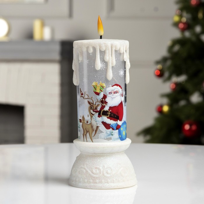 Фигура световая "Свеча Дед Мороз", 23х10х10 см, от батареек 3*ААА (не в компл.), RGB