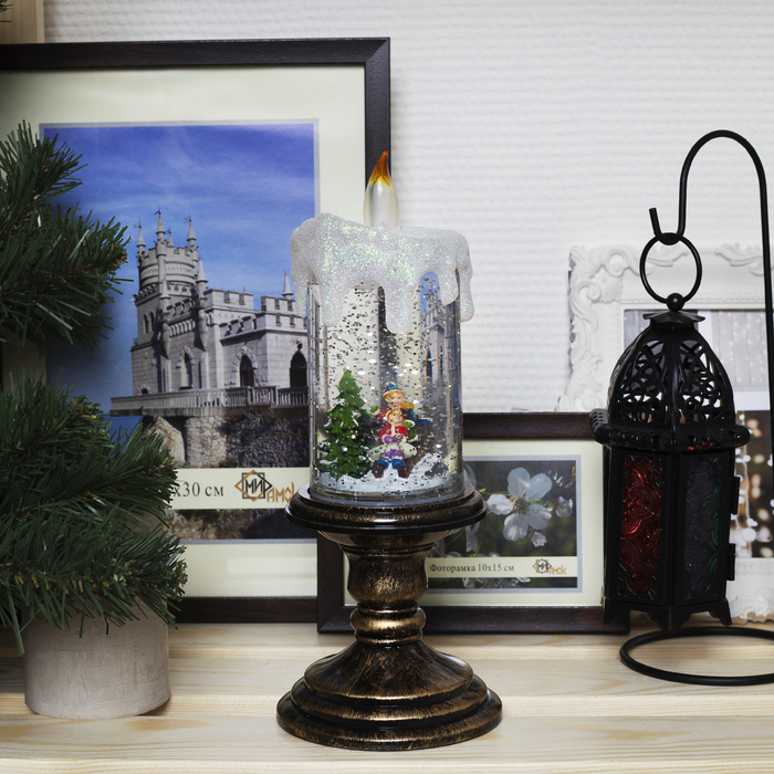 Фигура световая новогодняя свеча "Дети и Ёлки", 26х11х11 см, 3*АА(не в компл.), Т-БЕЛЫЙ