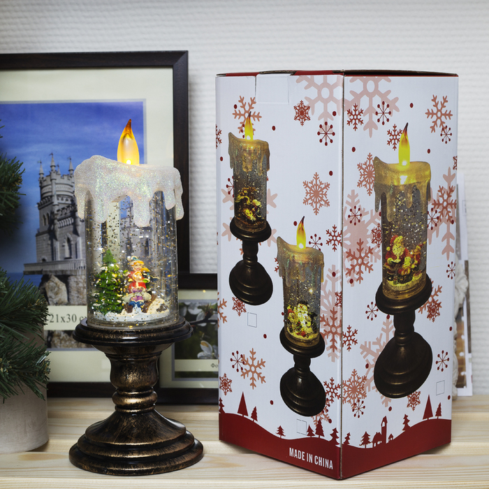 Фигура световая новогодняя свеча "Дети и Ёлки", 26х11х11 см, 3*АА(не в компл.), Т-БЕЛЫЙ