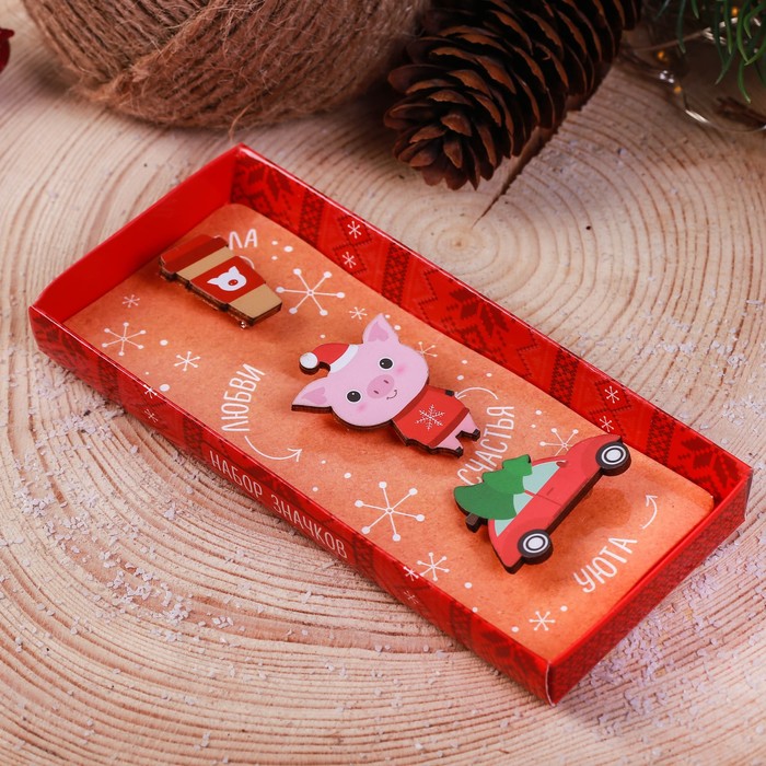 Набор значков "Тепла, любви, счастья"