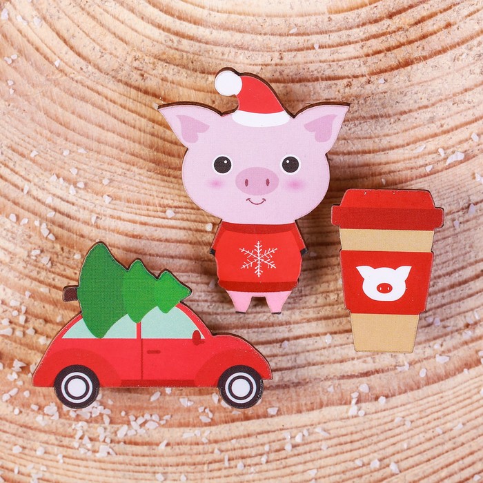 Набор значков "Тепла, любви, счастья"