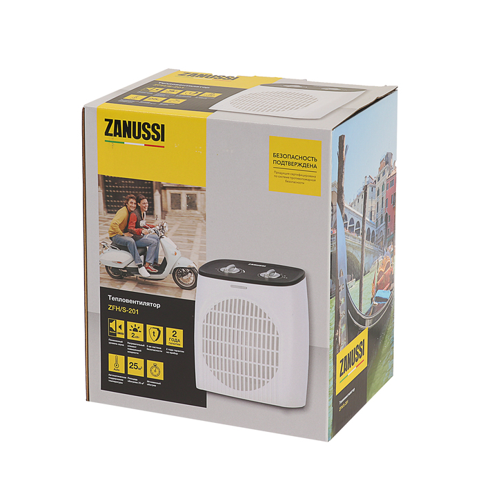 Тепловентилятор Zanussi ZFH/S-201, 2000 Вт, вентиляция, 25 м2, белый