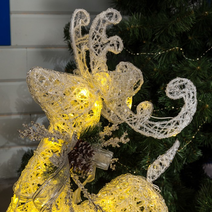 Фигура световая "Белый олень", 20х50х90 см, 50 LED, 220 В, Т-БЕЛЫЙ