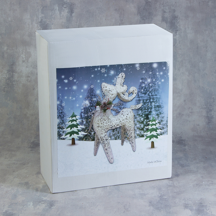 Фигура световая "Белый олень", 20х50х90 см, 50 LED, 220 В, Т-БЕЛЫЙ