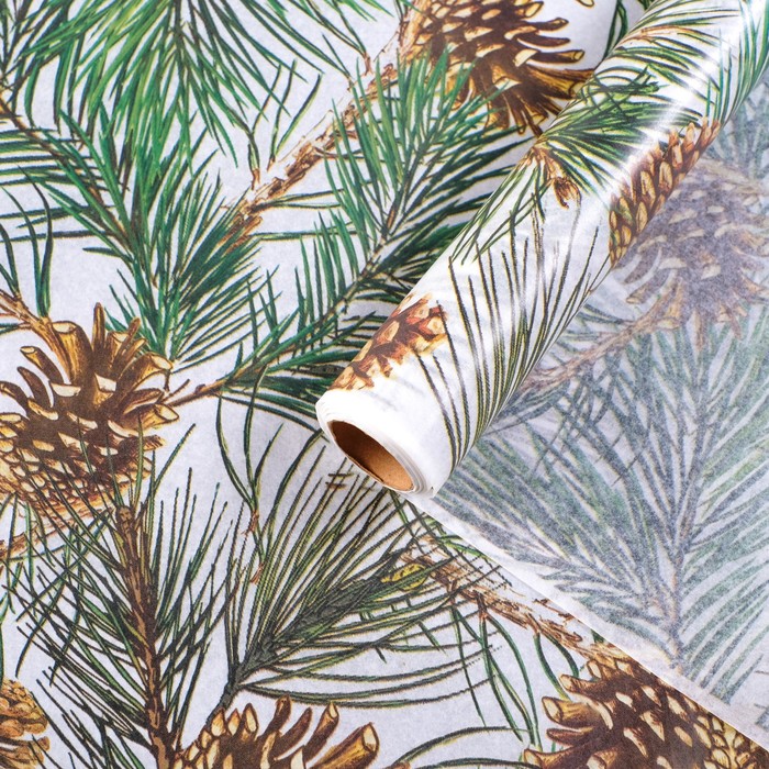 Бумага упаковочная тишью "Шишкин лес" 0,7 х 10 м