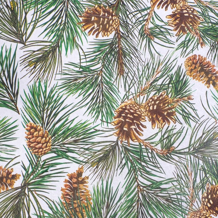 Бумага упаковочная тишью "Шишкин лес" 0,7 х 10 м