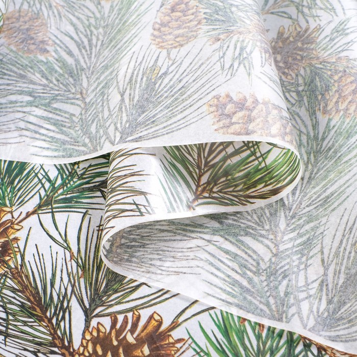 Бумага упаковочная тишью "Шишкин лес" 0,7 х 10 м