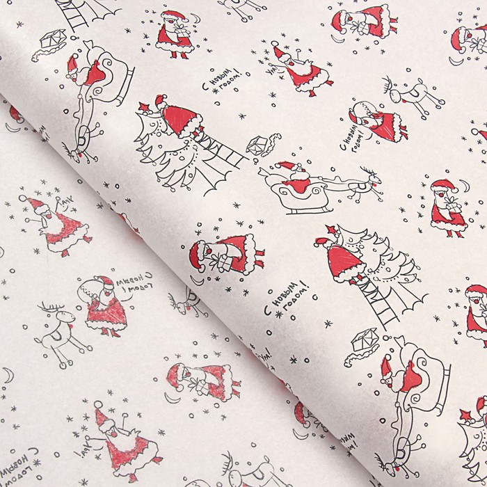 Бумага упаковочная тишью "Товарищи" 0,7 х 10 м