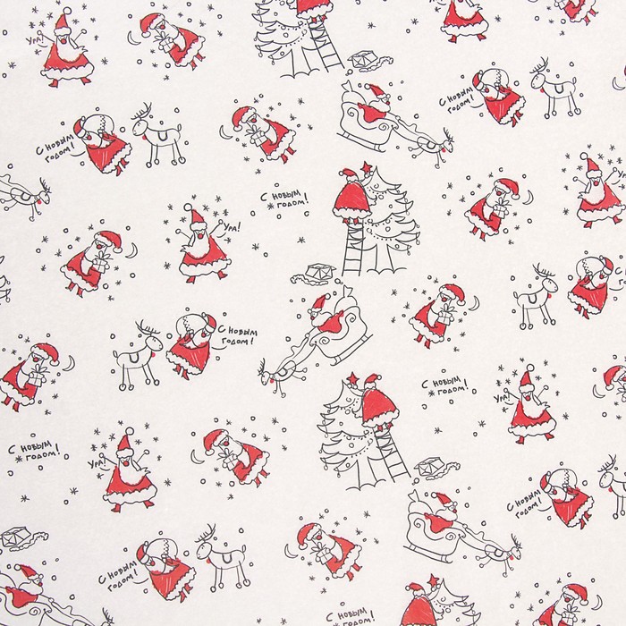 Бумага упаковочная тишью "Товарищи" 0,7 х 10 м