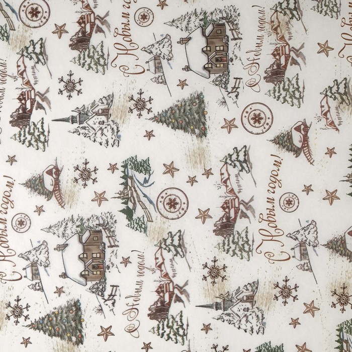 Бумага упаковочная тишью "Во дворе" 0,7 х 10 м