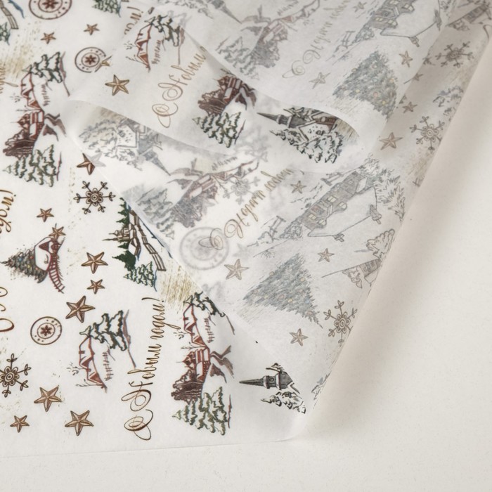 Бумага упаковочная тишью "Во дворе" 0,7 х 10 м