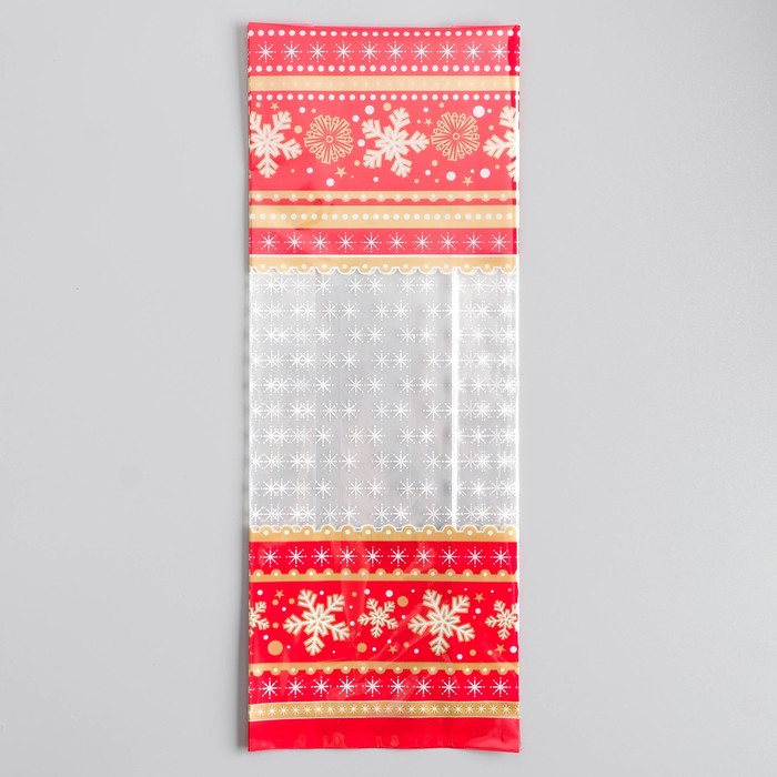 Пакет подарочный "Зимняя классика". 16 х 42 см. 60 мкм