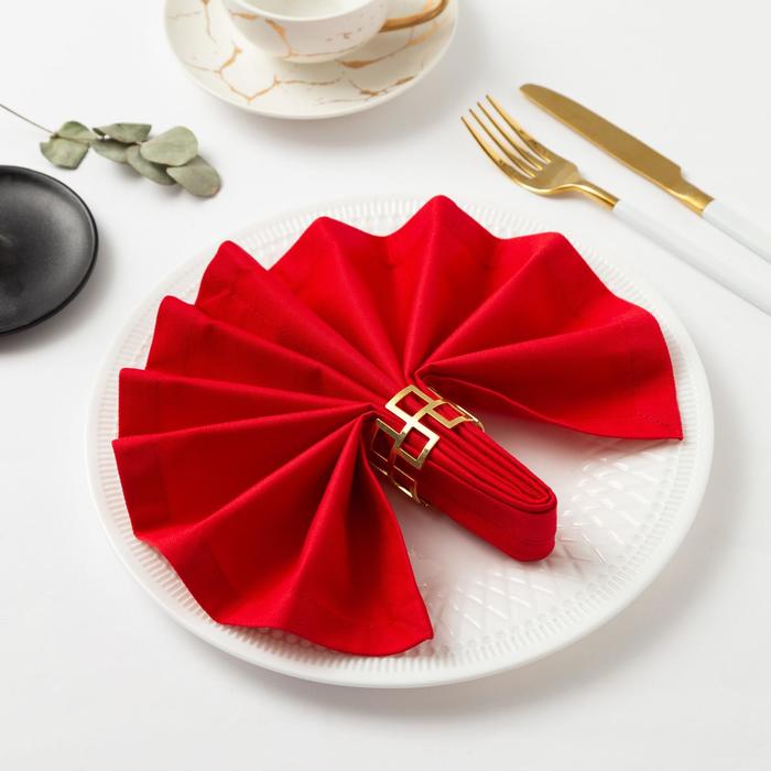 Салфетка столовая "Этель" 40х40, саржа, цвет красный, 100%хл.