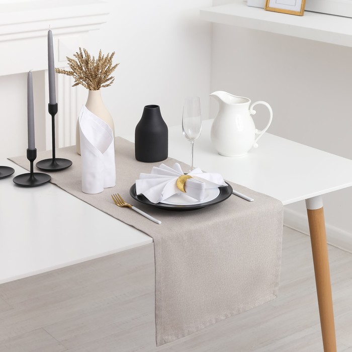 Дорожка на стол "Этель" 40х140, репс, цвет Натур, 100% хл