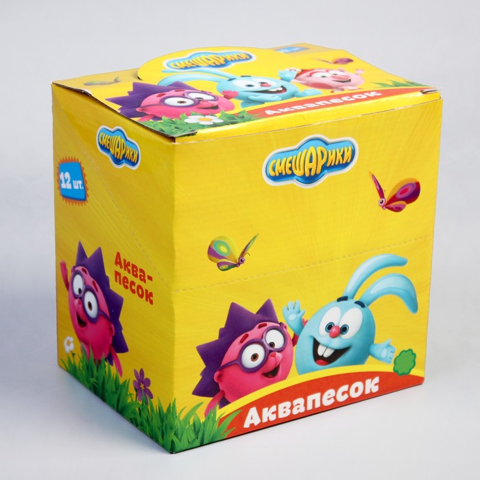 Набор аквапеска в колбе СМЕШАРИКИ с растущими животными, песок 60 гр, для девочек