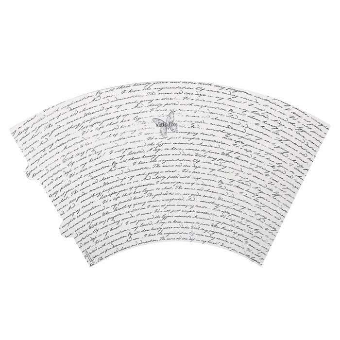 Конусный пакет круглый складной на лентах with love, 24 х 28 см