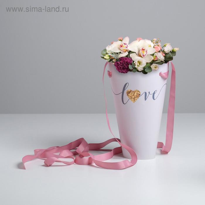 фото Пакет-переноска складная для цветов love, 24 × 28 см дарите счастье