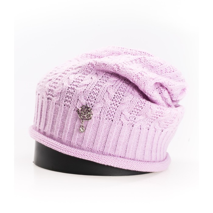 Шапка, размер 35×25 см, цвет сиреневый