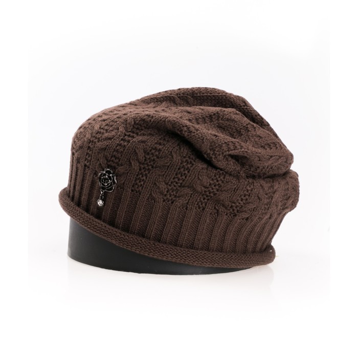 Шапка, размер 35×25 см, цвет кофейный