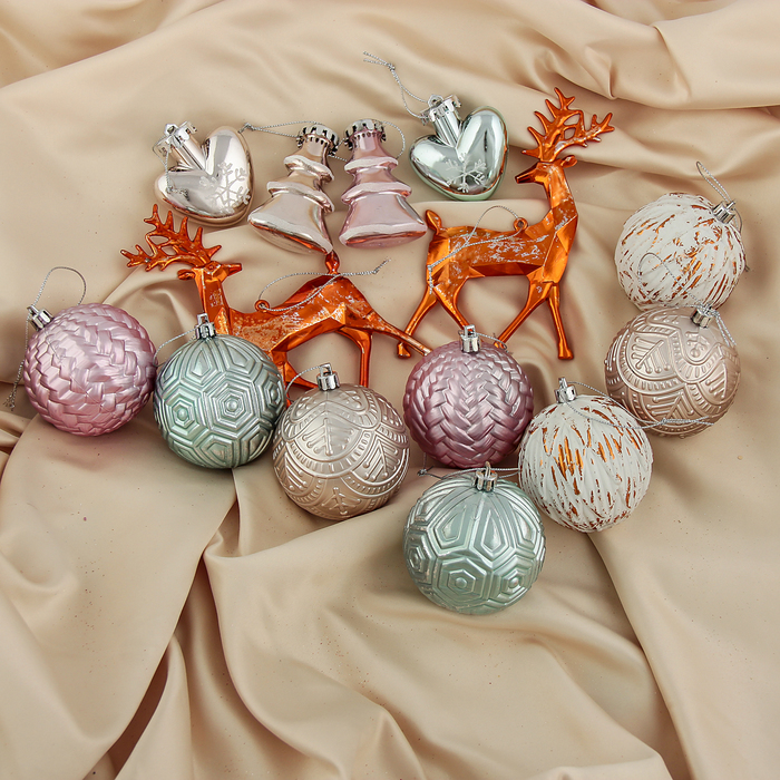 Набор украшений пластик 14 шт "Бревис" олени микс