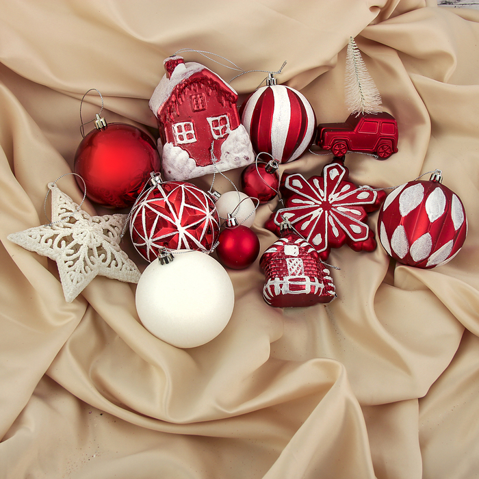 Набор украшений пластик 41 шт "Новогодняя фантазия" микс