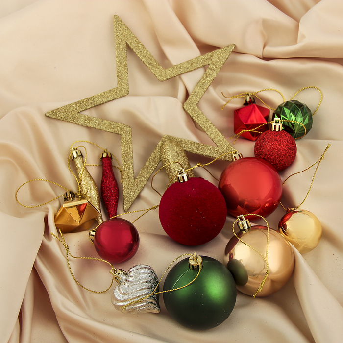 Набор украшений пластик 50 шт "Новогодняя фантазия" микс