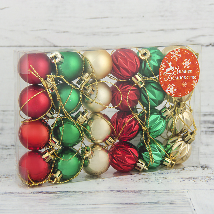 Набор шаров пластик d-3 см 24 шт "Малышки " микс