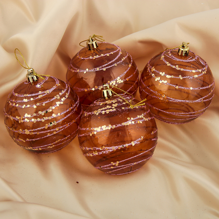 Набор шаров пластик d-8 см 4 шт "Джаз"