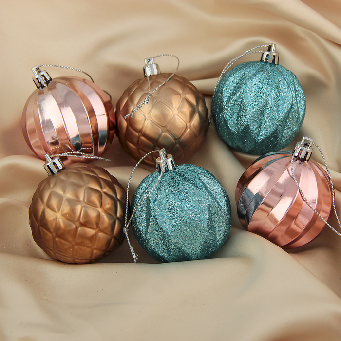 Набор шаров пластик d-6 см 6 шт "Мелодия" микс