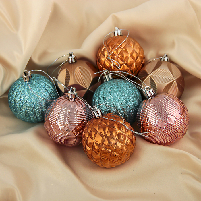 Набор шаров пластик d-6 см 8 шт "Мелодия" розовый микс