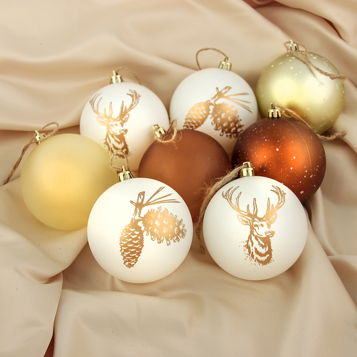 Набор шаров пластик d-8 см 8 шт "Пастель" олешки