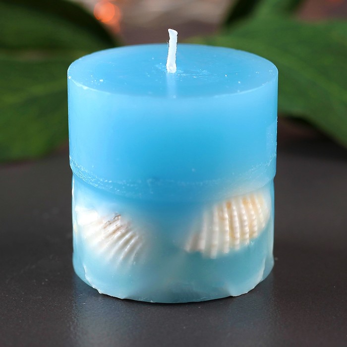 Свеча цилиндр, 5х5,5см, "Морская"