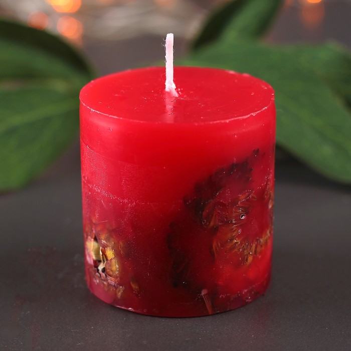 Свеча цилиндр, 5х5,5см, "Цветочная"